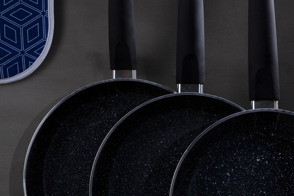 Stoneflam 26cm Black Marble Non-Stick Frying Pan