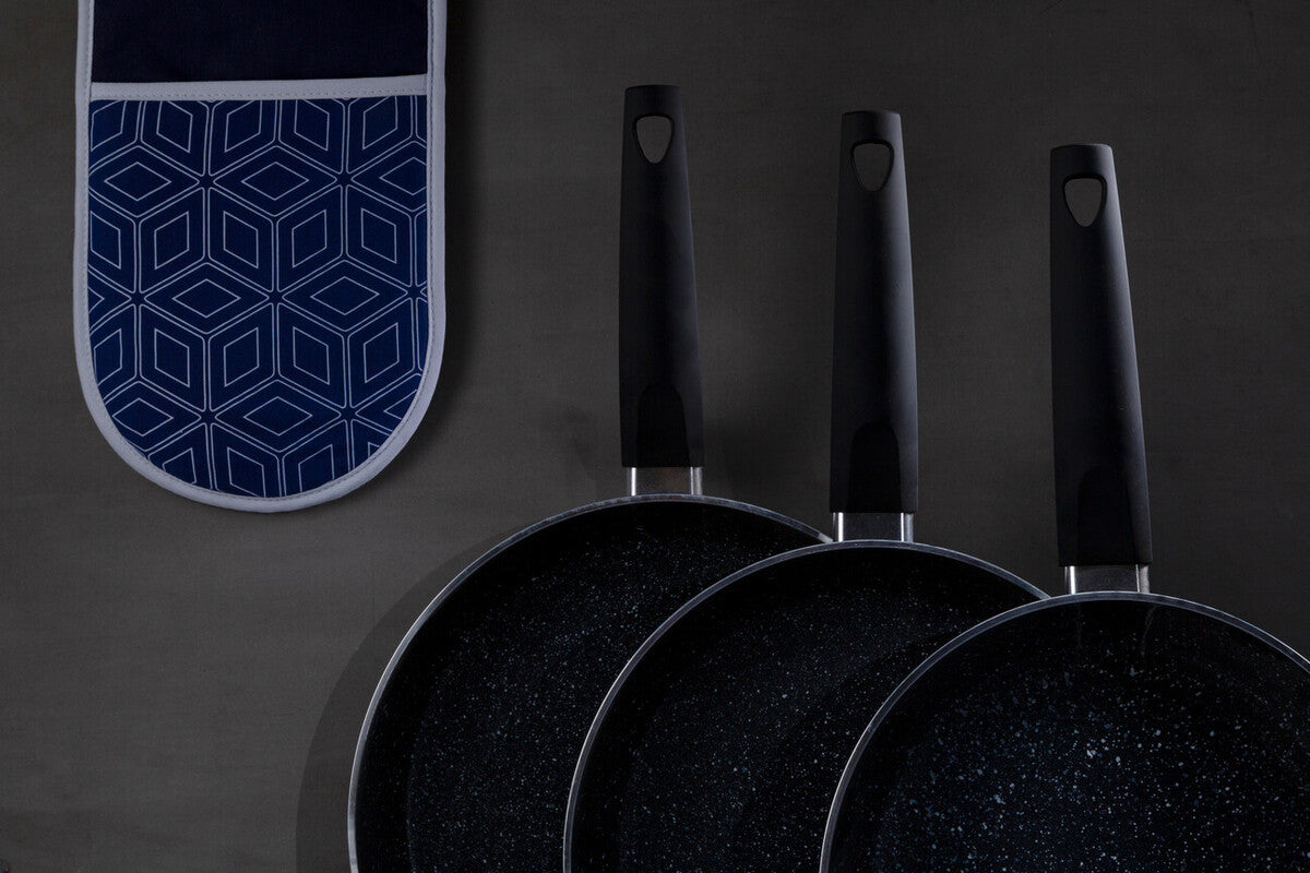 Stoneflam 26cm Black Marble Non-Stick Frying Pan