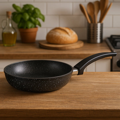 Stoneflam 26cm Black Marble Non-Stick Frying Pan