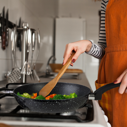 Stoneflam 26cm Black Marble Non-Stick Frying Pan