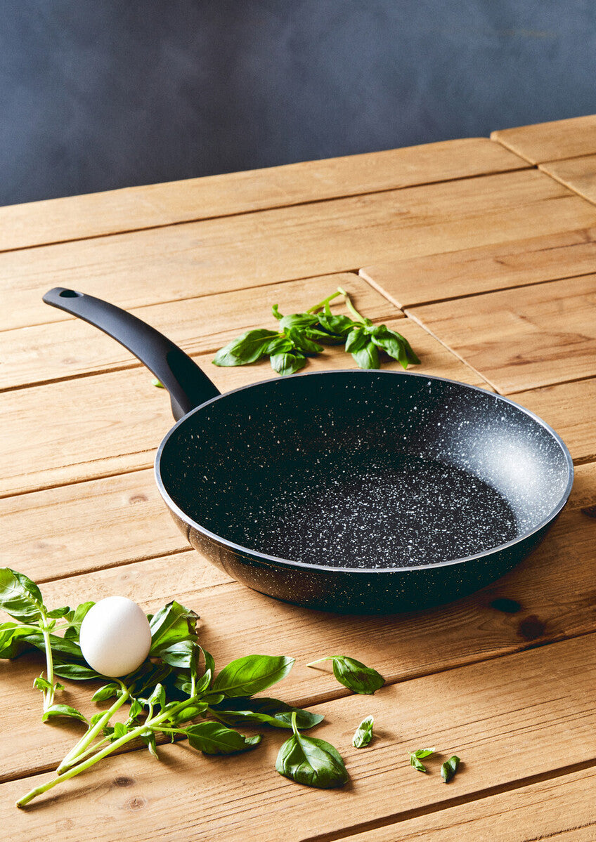 Stoneflam 28cm Black Marble Non-Stick Frying Pan