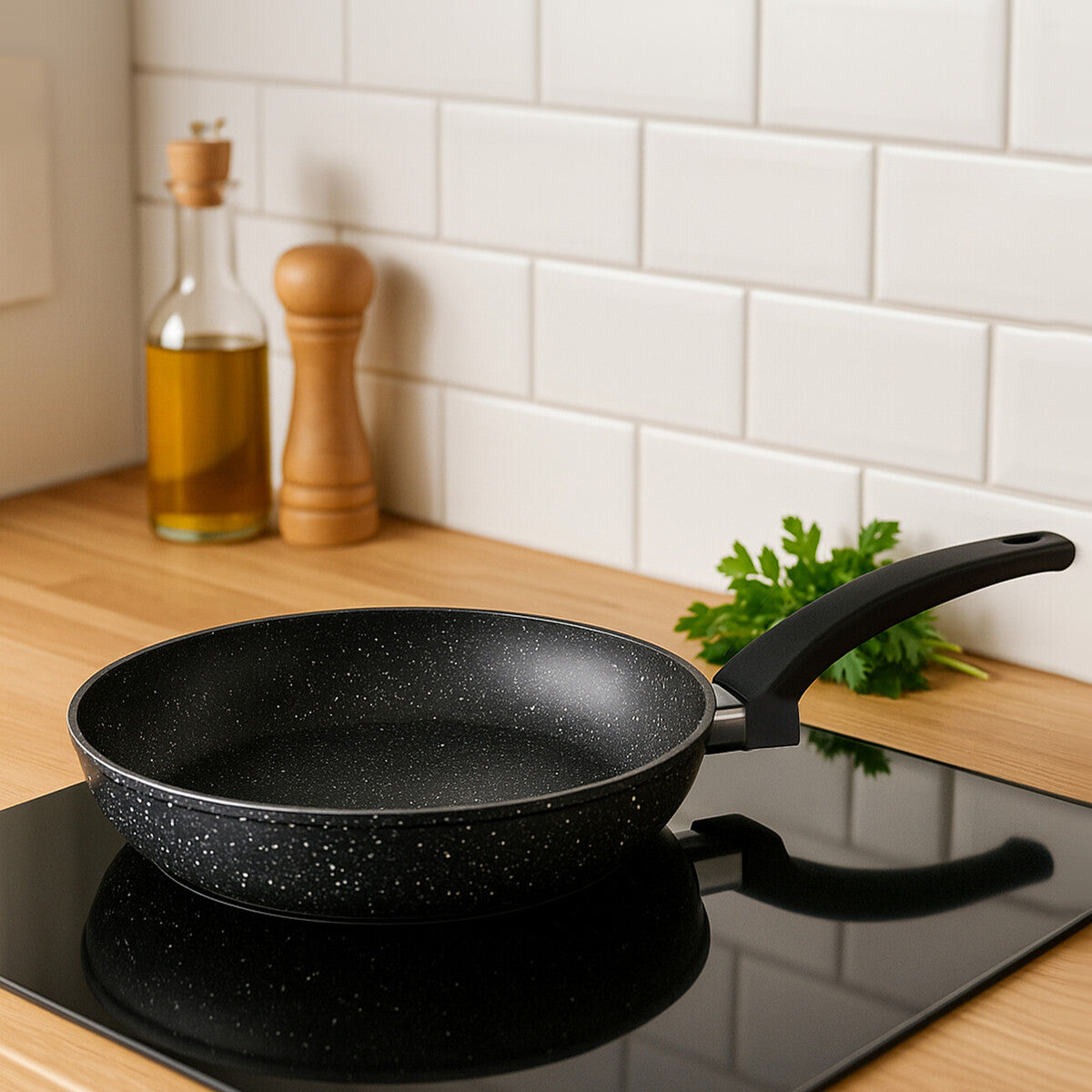 Stoneflam 28cm Black Marble Non-Stick Frying Pan