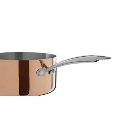Minerva 16cm Tri-Ply Copper Finish Saucepan with Glass Lid