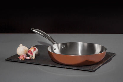 Minerva 24cm Tri-Ply Copper Finish Stainless Steel Frying Pan