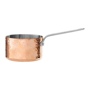 Minerva Hammered Copper Finish Stainless Steel Milk Pan 10cm
