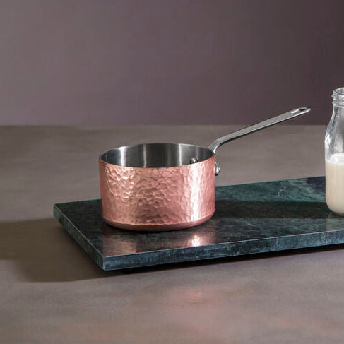 Minerva Hammered Copper Finish Stainless Steel Milk Pan 10cm