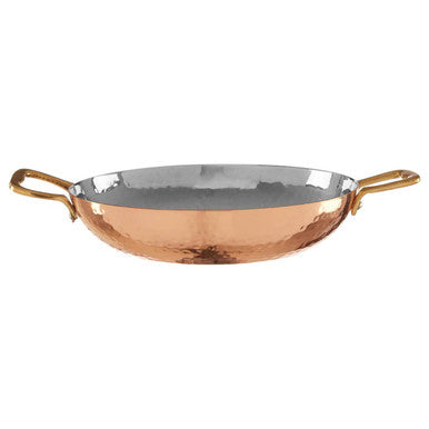 Cyprus copper mini balti serving dish with brass handles