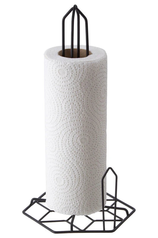 Vertex Contour Black Kitchen Roll Holder on a white background