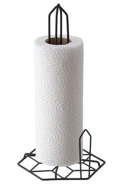 Vertex Contour Black Kitchen Roll Holder on a white background
