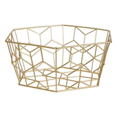 Vertex Contour Matte Gold Wire Fruit Basket