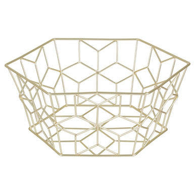 Vertex Contour Matte Gold Wire Fruit Basket