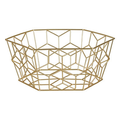 Vertex Contour Matte Gold Wire Fruit Basket