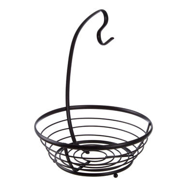 Emery Matt Black Wire Fruit Basket with Banana Hanger