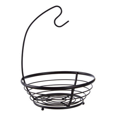 Emery Matt Black Wire Fruit Basket with Banana Hanger