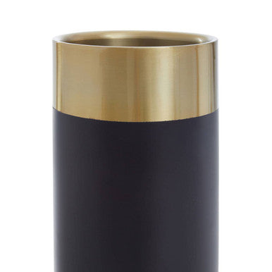 Mixology Black & Gold Wine Cooler with a gold rim on a white background