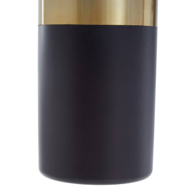Mixology Black & Gold Wine Cooler with gold top on a white background