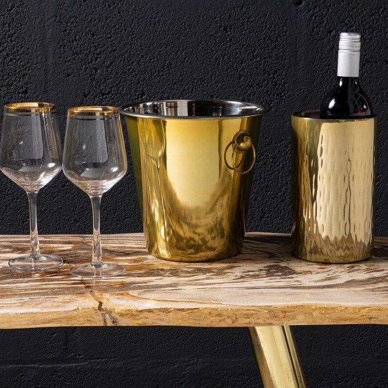 Mixology Hammered Gold Wine Cooler