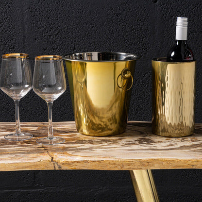 Mixology Hammered Gold Wine Cooler