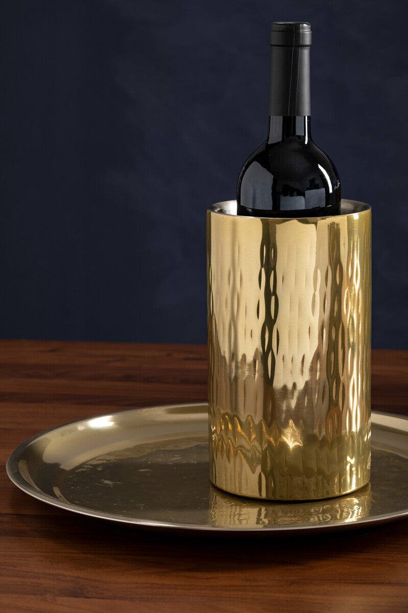Mixology Hammered Gold Wine Cooler