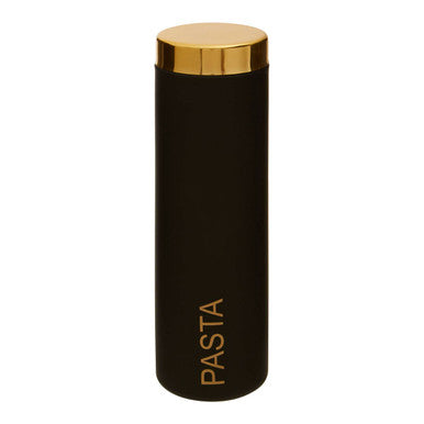 Liberty Black Enamel Pasta Canister With Gold Lid