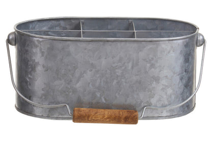Drummond 6 Compartment Oval Galvanised Steel Caddy