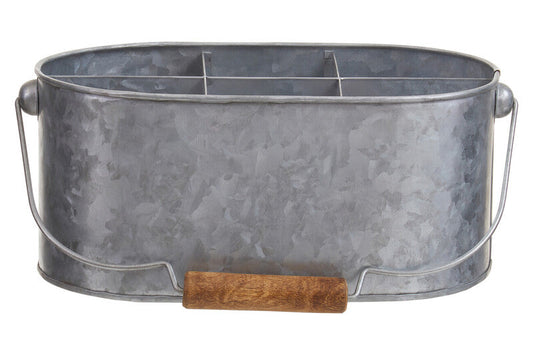 Drummond 6 Compartment Oval Galvanised Steel Caddy