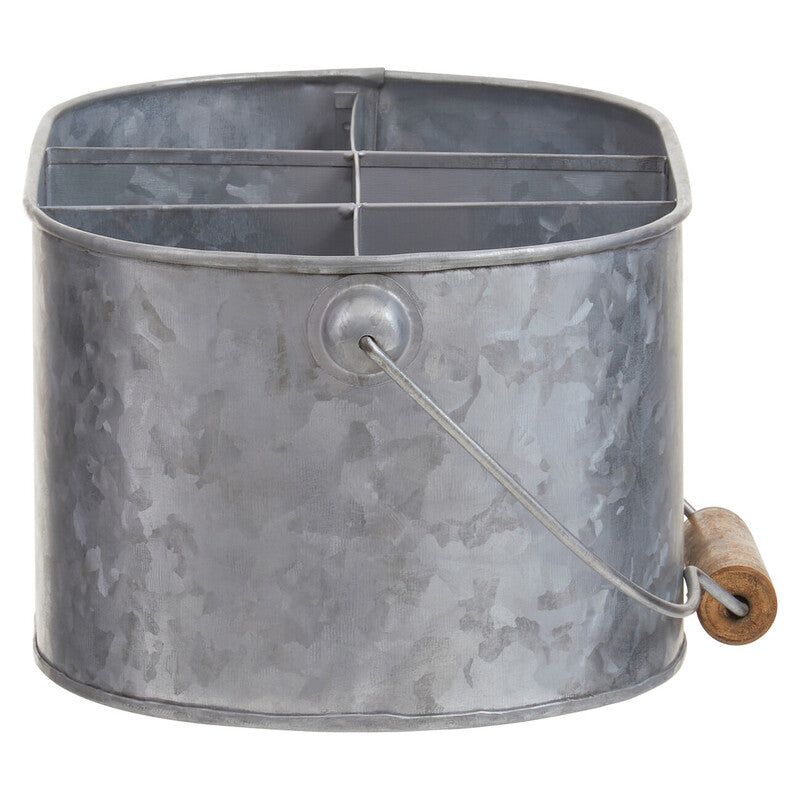 Drummond 6 Compartment Oval Galvanised Steel Caddy
