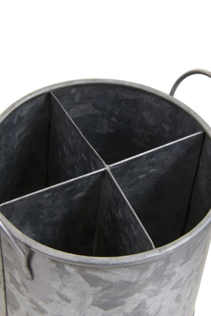 Drummond Four Section Galvanised Steel Cutlery Holder