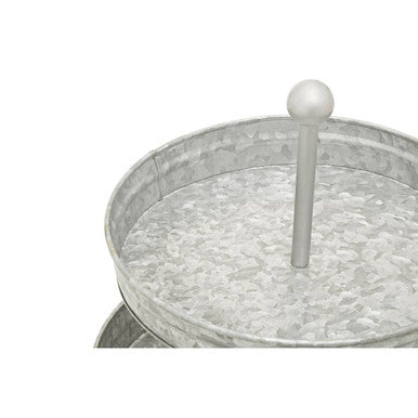 Drummond Two Tier Galvanised Steel Cake Stand