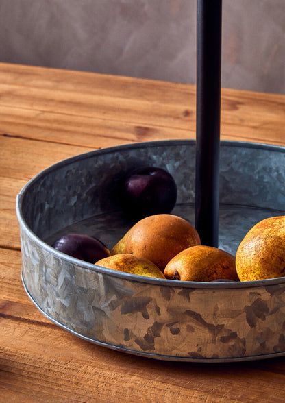 Drummond Two-Tier Galvanised Steel Cake Stand With Handle