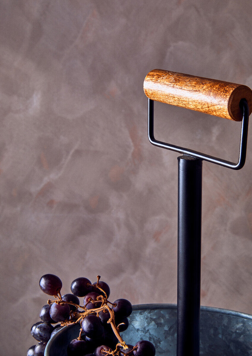 Drummond Two-Tier Galvanised Steel Cake Stand With Handle