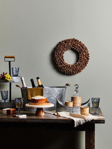 Drummond Set Of Two Galvanised Steel Oval Trays