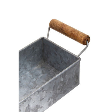 Drummond Set Of 3 Galvanised Steel Flower or Herb Pots With Tray