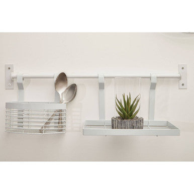 Sorello White Hanging Rail | Iron Wall Clothes Rail
