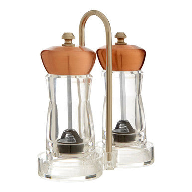 Cody Copper Salt And Pepper Mill Set On Stand