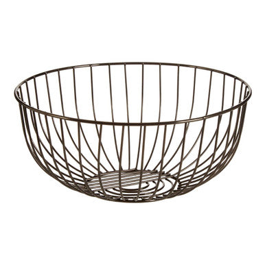 Vertex Round Black Powder Coated Iron Wire Fruit Basket