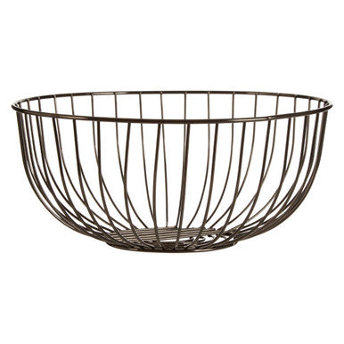Vertex Round Black Powder Coated Iron Wire Fruit Basket