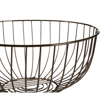 Vertex Round Black Powder Coated Iron Wire Fruit Basket