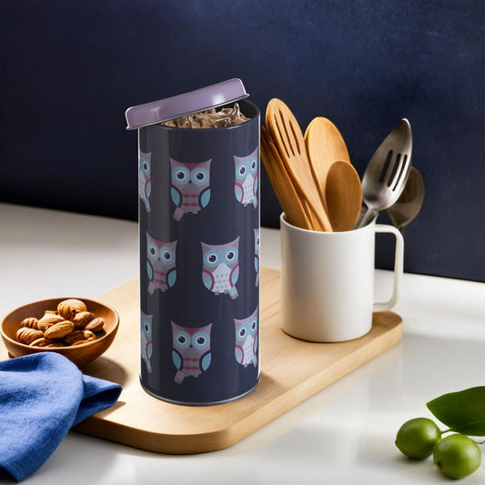 Happy Owls Round Storage Canister
