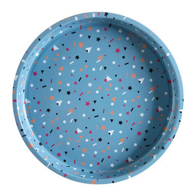 Stellar deep blue serving tray with starry speckled pattern