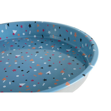 Stellar serving tray styled with drinks and snacks