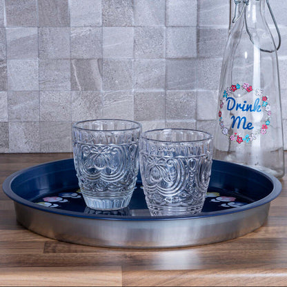 Mandala pattern serving tray shown from above