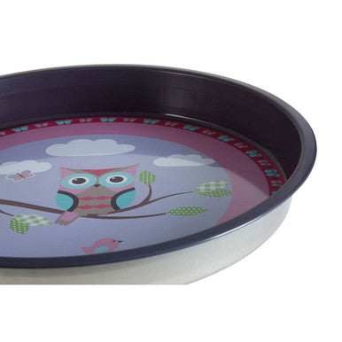 Happy Owls serving tray styled with snacks
