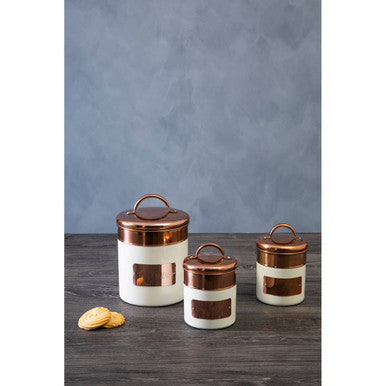 Prescott Cream And Copper Coffee Canister