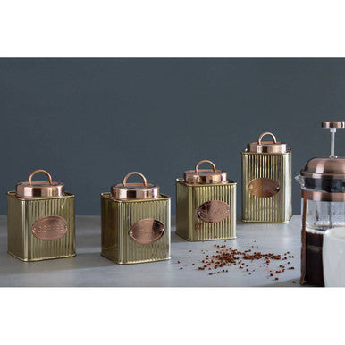 Prescott Square Biscuits Canister In Gold