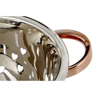 Hollis Rose Gold Hearts Design Colander