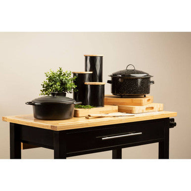 Rhombus Black Medium Storage Canister