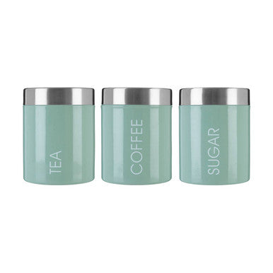Liberty Set Of 3 Pistachio Enamel Canisters