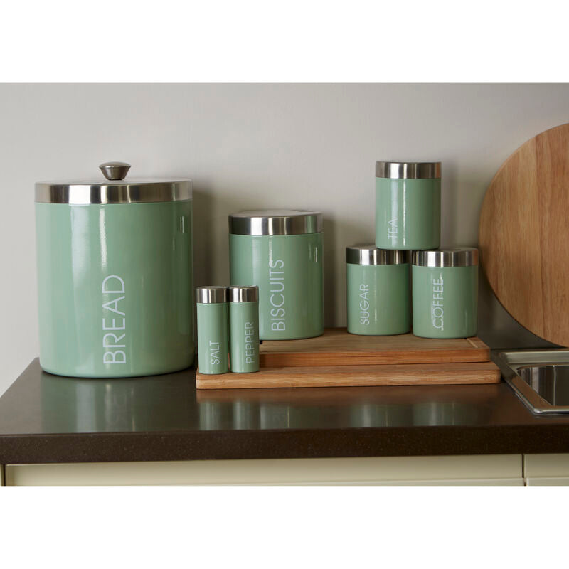 Liberty Set Of 3 Pistachio Enamel Canisters