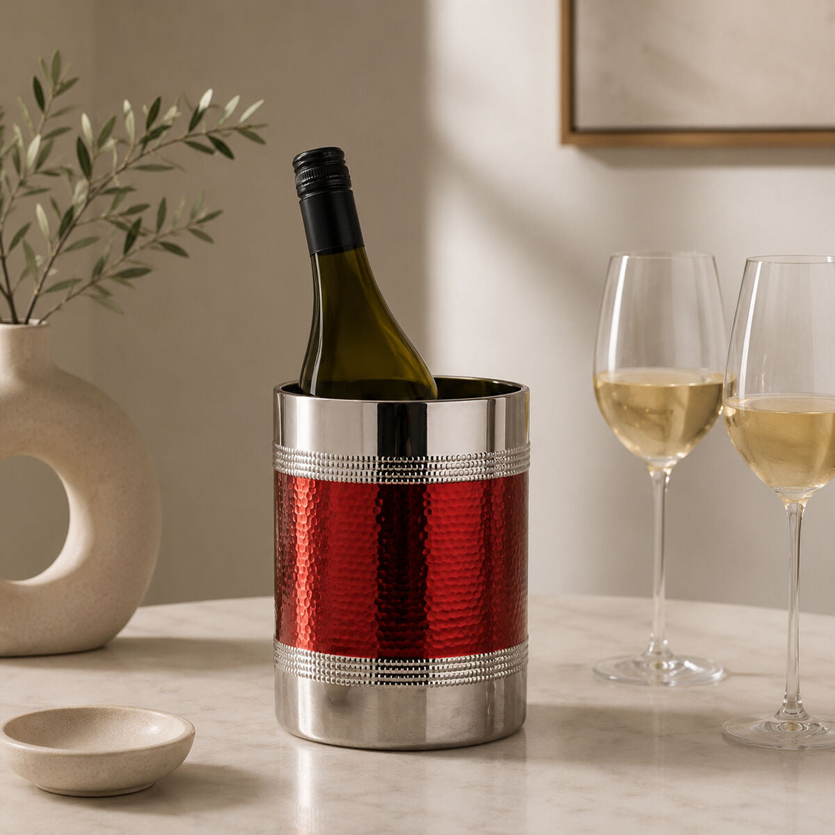 Mixology Hammered Red Band Bottle Cooler